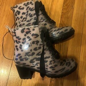 Leopard Print Rain Boots
